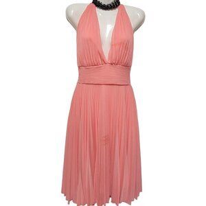 𝅺MARILYN Monroe Style Halter Salmon Pink Dress - Size S